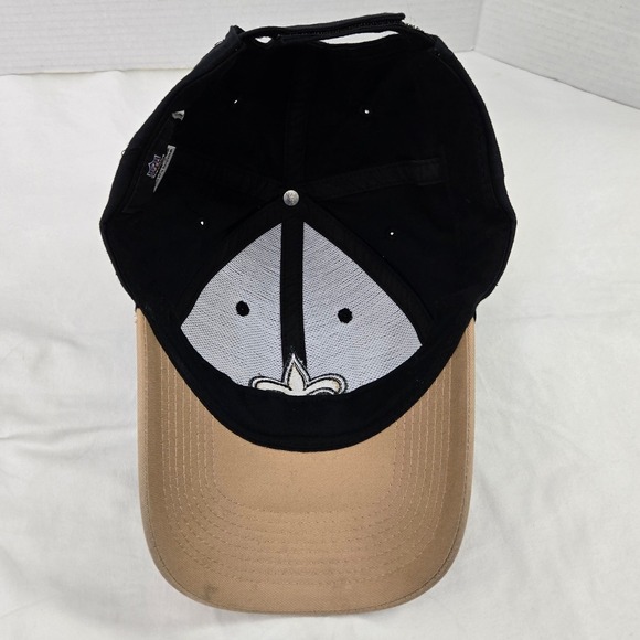 VTG Y2K Reebok New Orleans Saints Hat Cap Adjustable Black Gold Fleur De Lis NFL - Picture 5 of 10